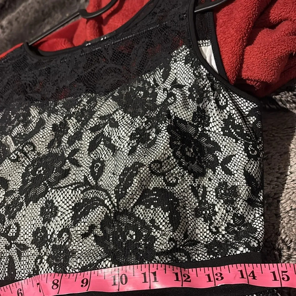 Nordstrom black Lace knee length Dress Sz Small - Picture 7 of 10